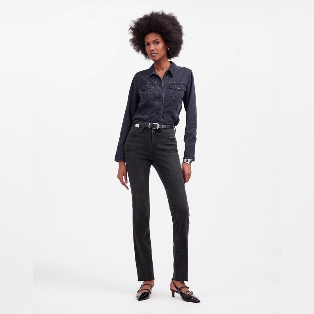 NWT Madewell Stovepipe Jeans - 25 - Black Armand Wash